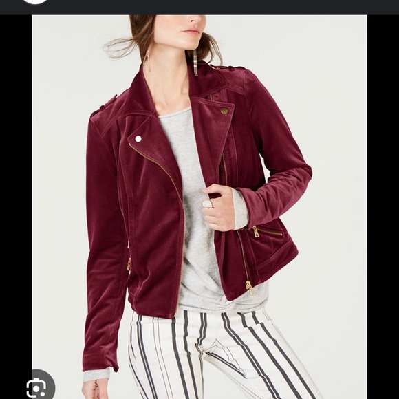 New I.N.C. Velvet Motorcycle Jacket, Created for Macy's. Medium - Picture 10 of 10